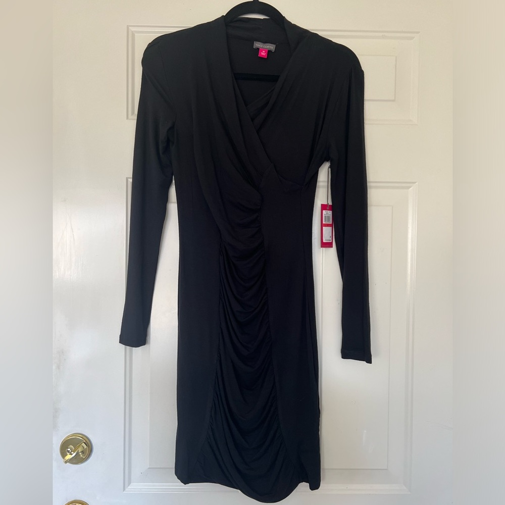 Vince Camuto long sleeve black dress